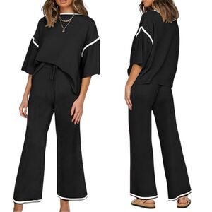 Shewin 2pc Set XL Knit Top & Wide Leg Pant Casual Loungewear Sweater Travel NEW